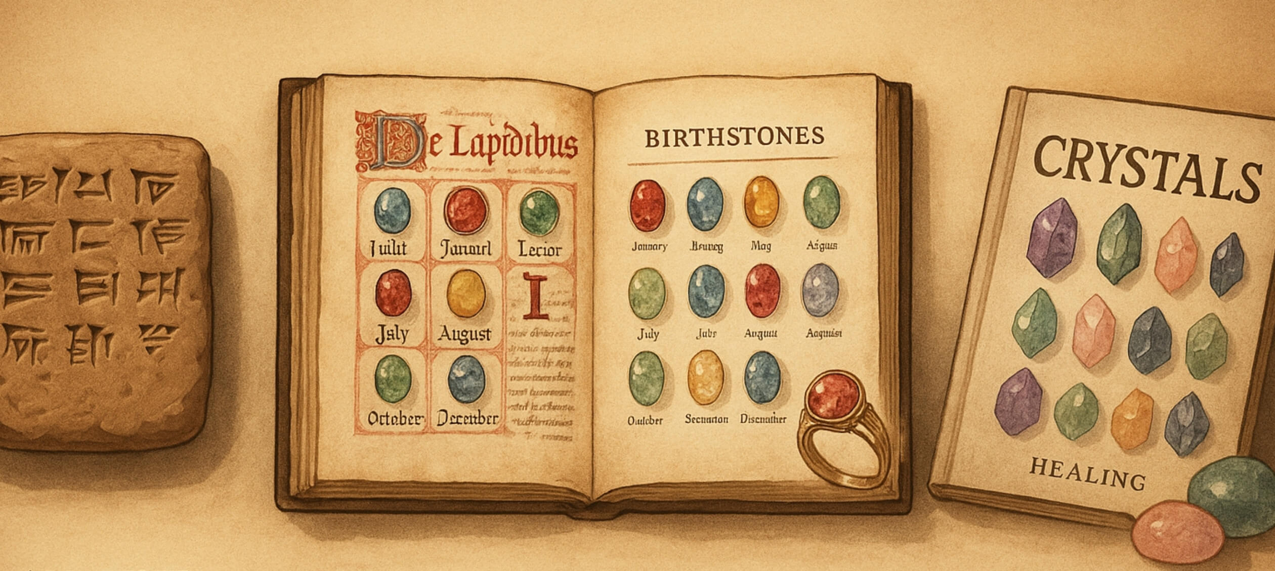Birthstone traditions timeline from ancient Babylon to modern wire wrapped jewelry - Laganna's mindful birthstone guid