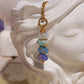 Lady of the Lake Dawn Candy Jade wire wrapped necklace pink lavender cream stacked stone pendant gold chain handmade Sri Lanka Laganna
