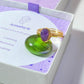 Handmade amethyst irregular stone ring in elegant jewelry box showing gold wire wrapped healing crystal gift set, Sri Lankan artisan spiritual ring featuring natural purple gemstone perfect as third eye chakra jewelry gift for stress relief and meditation with premium packaging