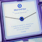 Handmade blue evil eye silver bracelet in elegant jewelry box front view, adjustable protection bracelet featuring spiritual healing crystal design crafted by Sri Lankan artisans as boho evil eye talisman and protective amulet for luck and chakra balancing