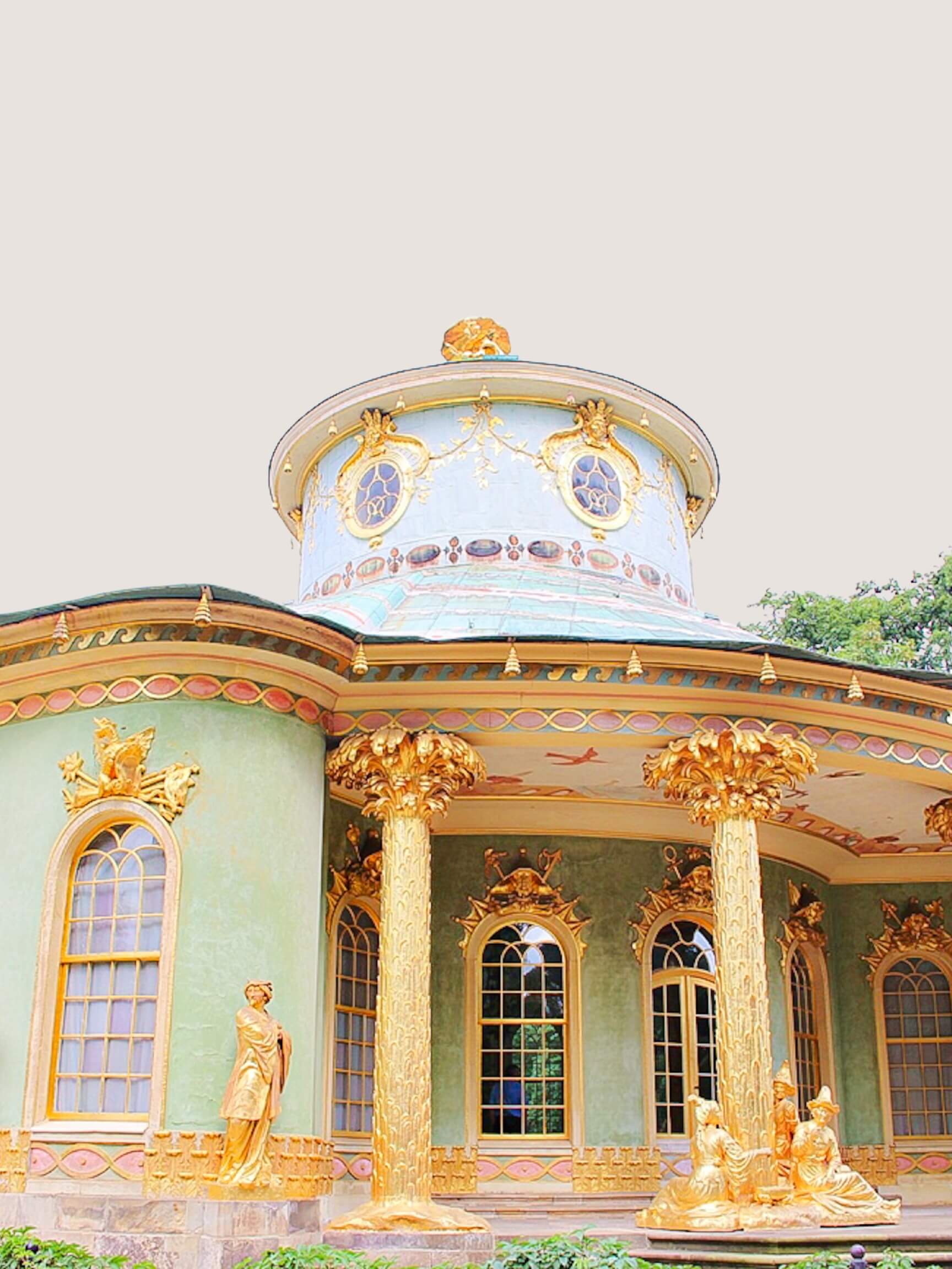 Traditional Chinese tea house palace architecture inspiration handmade crystal bracelet design rose quartz amethyst green aventurine healing stones spiritual jewelry bohemian