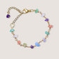 Gold wire wrapped Chinese Tea House crystal bracelet rose quartz amethyst green aventurine aquamarine fluorite purple jade healing gemstone boho spiritual jewelry women handmade Sri Lanka