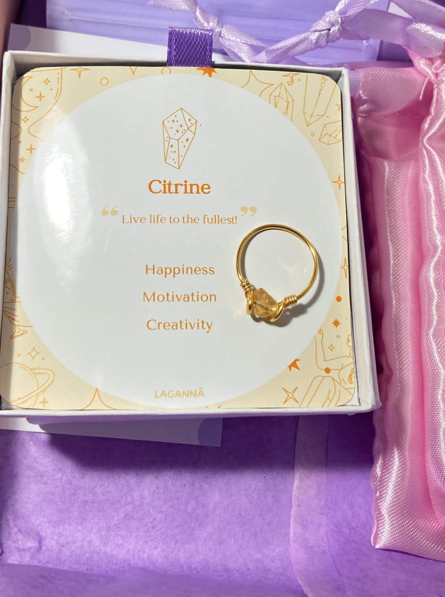 Dainty Irregular Citrine Ring handmade wire-wrapped crystal jewelry for motivation, joy, and confidence - artisan healing stone ring crafted in Sri Lanka with natural golden citrine gemstone
