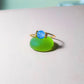 Dainty round blue chalcedony ring in gold wire wrap, handmade Sri Lankan healing crystal ring for throat chakra and communication enhancement
