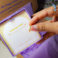 Freshwater pearl dainty ring jewelry box held in hand showing gold wire wrapped design, handmade Sri Lankan pearl jewelry gift for elegance, grace, and inner peace