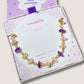  Laganna handmade friendship bracelet with amethyst, citrine and rose quartz for balance and positivity on jewelry card and box