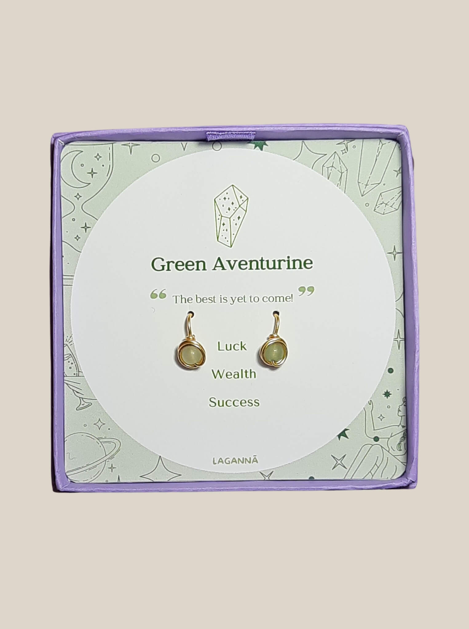 Green Aventurine Mini Round Stud Earrings handmade wire-wrapped crystal jewelry for luck, prosperity, and new beginnings - artisan healing stone studs crafted in Sri Lanka with natural green aventurine gemstone beads
