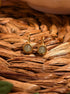 Green Aventurine Mini Round Stud Earrings handcrafted with gold wire in Sri Lanka, a gentle stone of luck and new beginnings