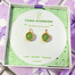 Green Aventurine Statement Round Stud Earrings handmade wire-wrapped crystal jewelry for luck, prosperity, and new beginnings - artisan healing stone studs crafted in Sri Lanka with natural green aventurine gemstone beads