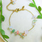 Handmade Joseon Palace Bracelet featuring wire-wrapped healing crystals including rose quartz, green aventurine, and aquamarine, inspired by Korean Gyeongbokgung Palace and historical K-drama elegance, artisan jewellery crafted in Sri Lanka