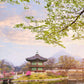 Gyeongbokgung Palace inspiration for Joseon Palace Bracelet design showcasing Korean historical architecture and royal gardens, traditional palace beauty inspiring handmade crystal jewellery from Sri Lanka