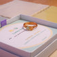 Lucky Duo Ring Green Aventurine and Citrine gold wire infinity wrapped in Laganna gift box Lucky Duo card May good things find you, handmade healing crystal ring Sri Lanka Laganna
