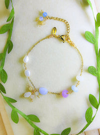 Handmade Mount Goryeo Bracelet featuring wire-wrapped healing crystals including aquamarine, citrine, and blue chalcedony, inspired by Korean Goryeosan mountain landscape, artisan jewelry crafted in Sri Lanka