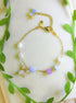 Handmade Mount Goryeo Bracelet featuring wire-wrapped healing crystals including aquamarine, citrine, and blue chalcedony, inspired by Korean Goryeosan mountain landscape, artisan jewelry crafted in Sri Lanka