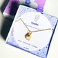 Opalite square stone necklace in gold wire wrap with jewelry box, handmade Sri Lankan healing crystal pendant for crown chakra and emotional healing