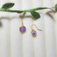 Purple Jade Petite Round Stud Earrings handmade wire-wrapped crystal jewelry for positivity, emotional healing, and inner sunshine - artisan healing stone studs crafted in Sri Lanka with natural lavender purple jade gemstone beads