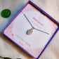 Rose quartz irregular stone necklace in silver wire wrap with jewelry box, handmade Sri Lankan healing crystal pendant for heart chakra and compassion