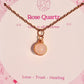 Rose Quartz Statement Round Stone Necklace gold wire wrapped pendant in Laganna gift box pink card Love Trust Healing, handmade healing crystal jewelry Sri Lanka Laganna