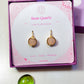 Rose Quartz Statement Round Stud Earrings handmade wire-wrapped crystal jewelry for love, self-compassion, and emotional healing - artisan healing stone studs crafted in Sri Lanka with natural soft pink rose quartz gemstone beads