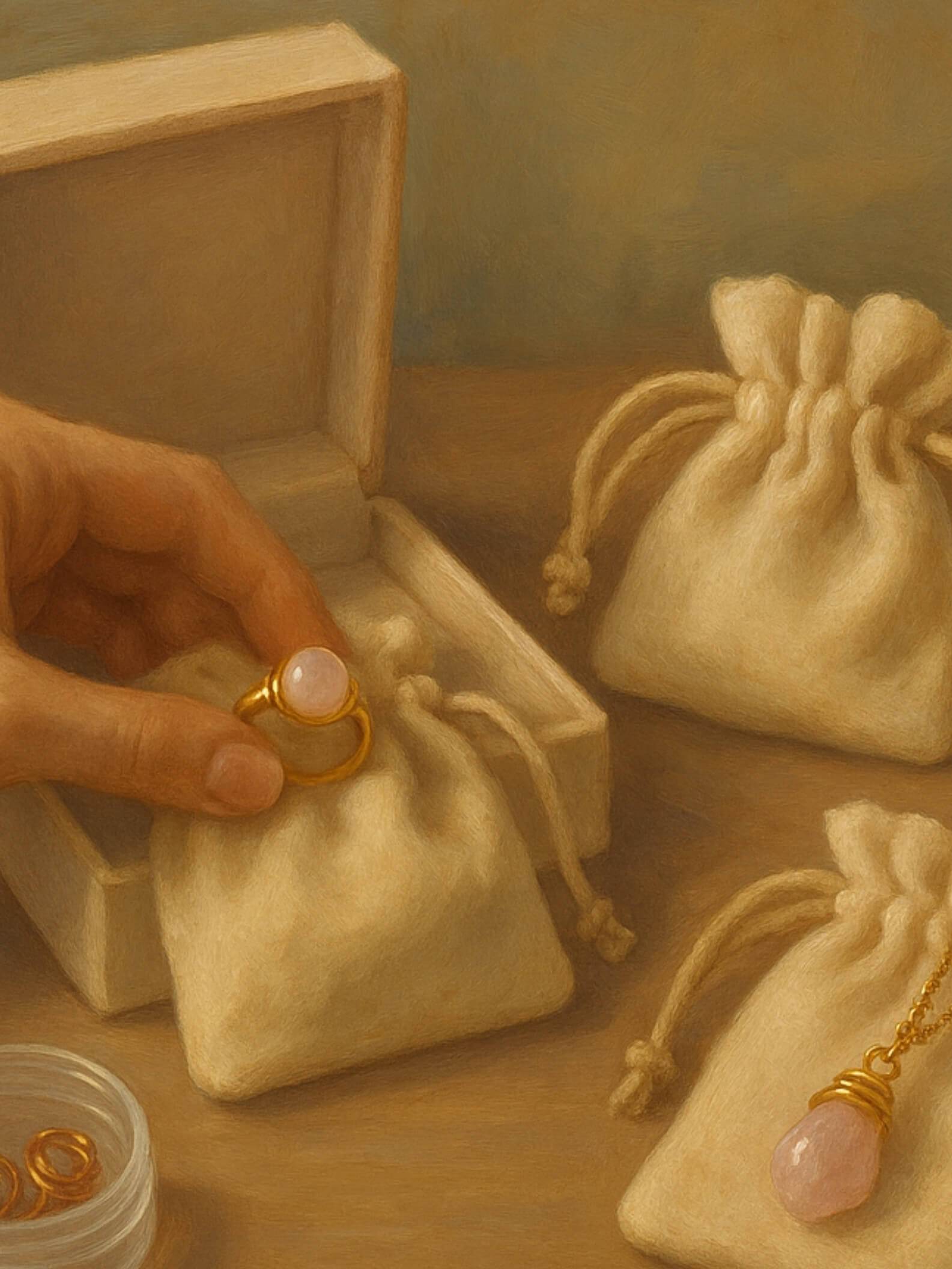Laganna jewelry proper storage guide featuring organized jewelry compartments with gold chains, gemstone rings, and delicate pieces safely separated - essential jewelry care tips for preventing tangles, scratches, and damage in Sri Lanka climate 