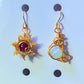 Elegant Sun & Moon Dangle Earrings showcasing Carnelian and Opalite stones, handmade gold wire wrapped celestial jewelry from Sri Lanka by Laganna - premium healing crystal bohemian accessories product display