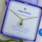 Laganna handmade white evil eye gold necklace for protection in Laganna jewelry box